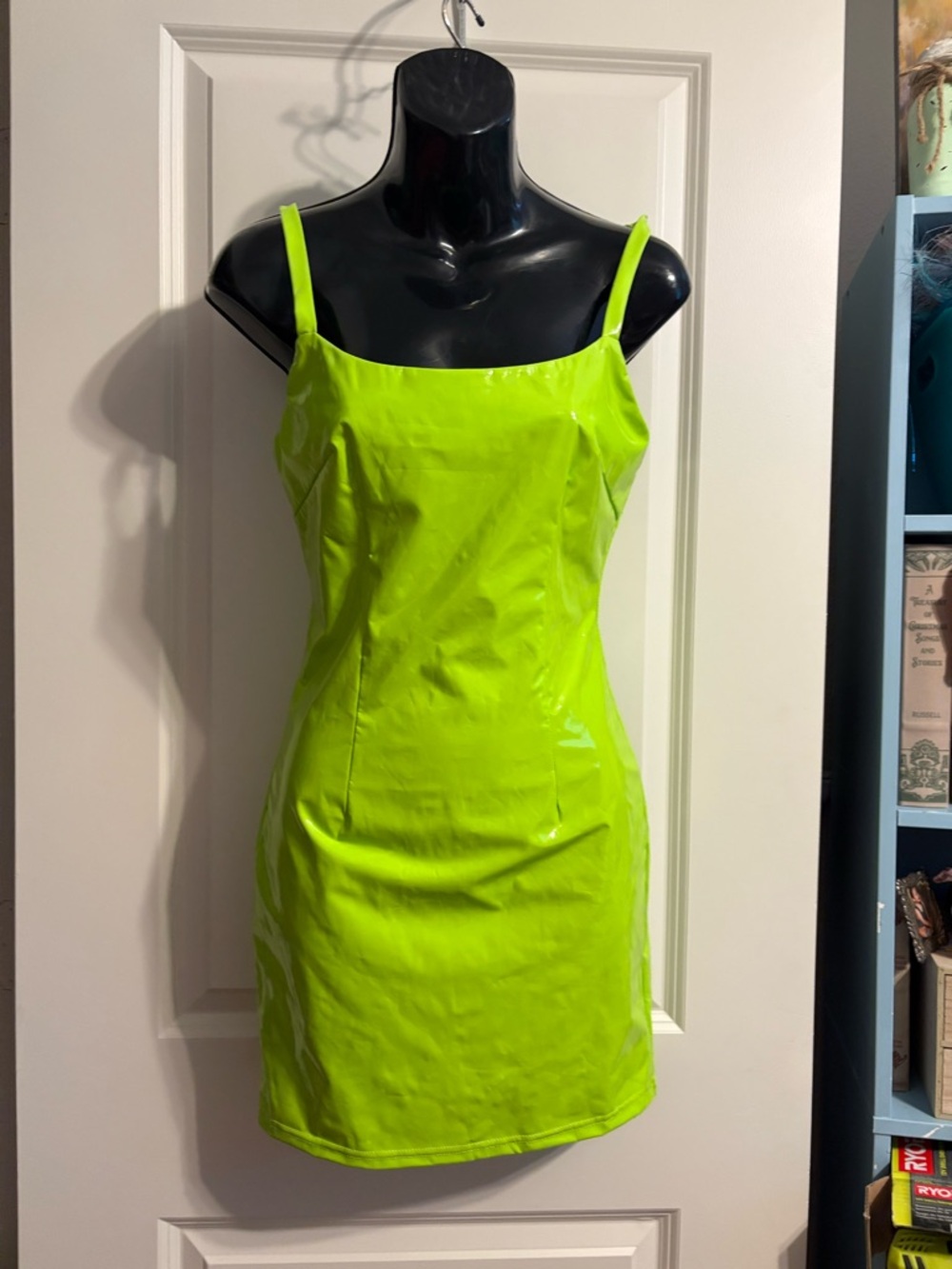 NWT Forever 21 Neon Lime Vegan Leather Mini Dress